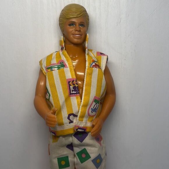 Vintage Barbie Ken Doll Mattel 1968 Blonde with Hawaiian Outfit 1983 Head - Picture 2 of 6